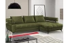 Rohová sedacia súprava Paris, machová zelená látka, pravý roh