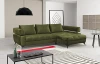 Rohová sedacia súprava Paris, machová zelená látka, pravý roh