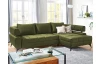 Rohová sedacia súprava Paris, machová zelená látka, pravý roh