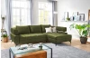 Rohová sedacia súprava Paris, machová zelená látka, pravý roh