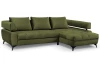 Rohová sedacia súprava Paris, machová zelená látka, pravý roh