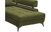Rohová sedacia súprava Paris, machová zelená látka, pravý roh