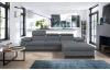 Rohová sedacia súprava Scala, ocelovo šedá látka, pravý roh