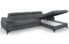 Rohová sedacia súprava Scala, ocelovo šedá látka, pravý roh
