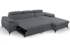 Rohová sedacia súprava Scala, ocelovo šedá látka, pravý roh