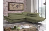 Rohová sedacia súprava Estelle, olivovo zelená látka, pravý roh