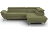 Rohová sedacia súprava Estelle, olivovo zelená látka, pravý roh