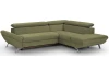 Rohová sedacia súprava Estelle, olivovo zelená látka, pravý roh