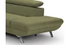 Rohová sedacia súprava Estelle, olivovo zelená látka, pravý roh