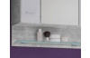 Kúpeľňová skrinka so zrkadlom Barolo, s osvětlením, šedý beton/lesklá biela