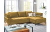 Rohová sedacia súprava Paris, horčicová žltá látka, pravý roh