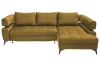 Rohová sedacia súprava Paris, horčicová žltá látka, pravý roh