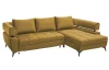 Rohová sedacia súprava Paris, horčicová žltá látka, pravý roh