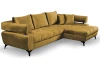 Rohová sedacia súprava Paris, horčicová žltá látka, pravý roh