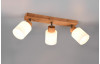 Stropné/nástenné osvetlenie Assam, 3 svietidlá, drevo/sklo