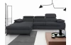 Rohová sedacia súprava Scala, antracitová šedá látka, ľavý roh
