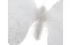 Závesná dekorácia Motýľ 16 cm, biela látka