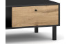 Konferenčný stolík so zásuvkou Bospe, čierny/dub wotan