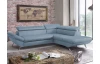 Rohová sedacia súprava Estelle, azúrovo modrá látka, pravý roh