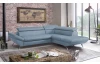 Rohová sedacia súprava Estelle, azúrovo modrá látka, pravý roh