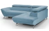 Rohová sedacia súprava Estelle, azúrovo modrá látka, pravý roh