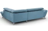 Rohová sedacia súprava Estelle, azúrovo modrá látka, pravý roh