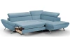Rohová sedacia súprava Estelle, azúrovo modrá látka, pravý roh