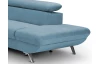 Rohová sedacia súprava Estelle, azúrovo modrá látka, pravý roh