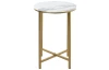 Okrúhly odkladací stolík Albufeira 39 cm, zlatý/mramorový