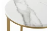 Okrúhly odkladací stolík Albufeira 39 cm, zlatý/mramorový