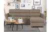 Rohová sedacia súprava Flavia, svetlo hnedá látka, pravý roh