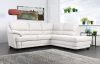 Rohová sedacia súprava Nebolo, biela koža, pravý roh