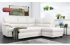 Rohová sedacia súprava Nebolo, biela koža, pravý roh