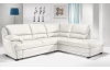 Rohová sedacia súprava Nebolo, biela koža, pravý roh