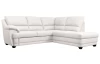 Rohová sedacia súprava Nebolo, biela koža, pravý roh