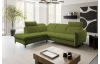 Rohová sedacia súprava Glow, zelená fresh látka, ľavý roh
