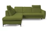 Rohová sedacia súprava Glow, zelená fresh látka, ľavý roh
