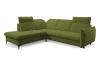 Rohová sedacia súprava Glow, zelená fresh látka, ľavý roh