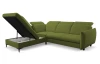 Rohová sedacia súprava Glow, zelená fresh látka, ľavý roh