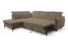 Rohová sedačka low, stredne hnedá látka, pravý roh