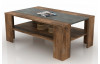 Konferenčný stolík Pico,  tmavý betón/vintage optika dreva