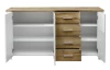 Široká komoda Materio, dub/biela