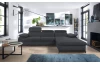 Rohová sedacia súprava Scala, antracitová šedá látka, pravý roh