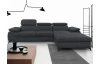 Rohová sedacia súprava Scala, antracitová šedá látka, pravý roh