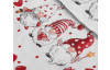 Vianočný behúň na stôl Škriatkovia 33x140 cm, biela/červená