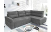 Rohová sedačka na trvalé spanie Island,  šedá látka, pravý roh