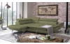 Rohová sedacia súprava Estelle, olivovo zelená látka, ľavý roh