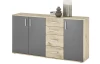 Komoda so 4 zásuvkami Bacalar, dub viking/šedá
