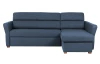 Rohová sedacia súprava Flavia, námornícka modrá látka, pravý roh