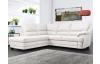 Rohová sedací souprava Nebolo, biela koža, ľavý roh